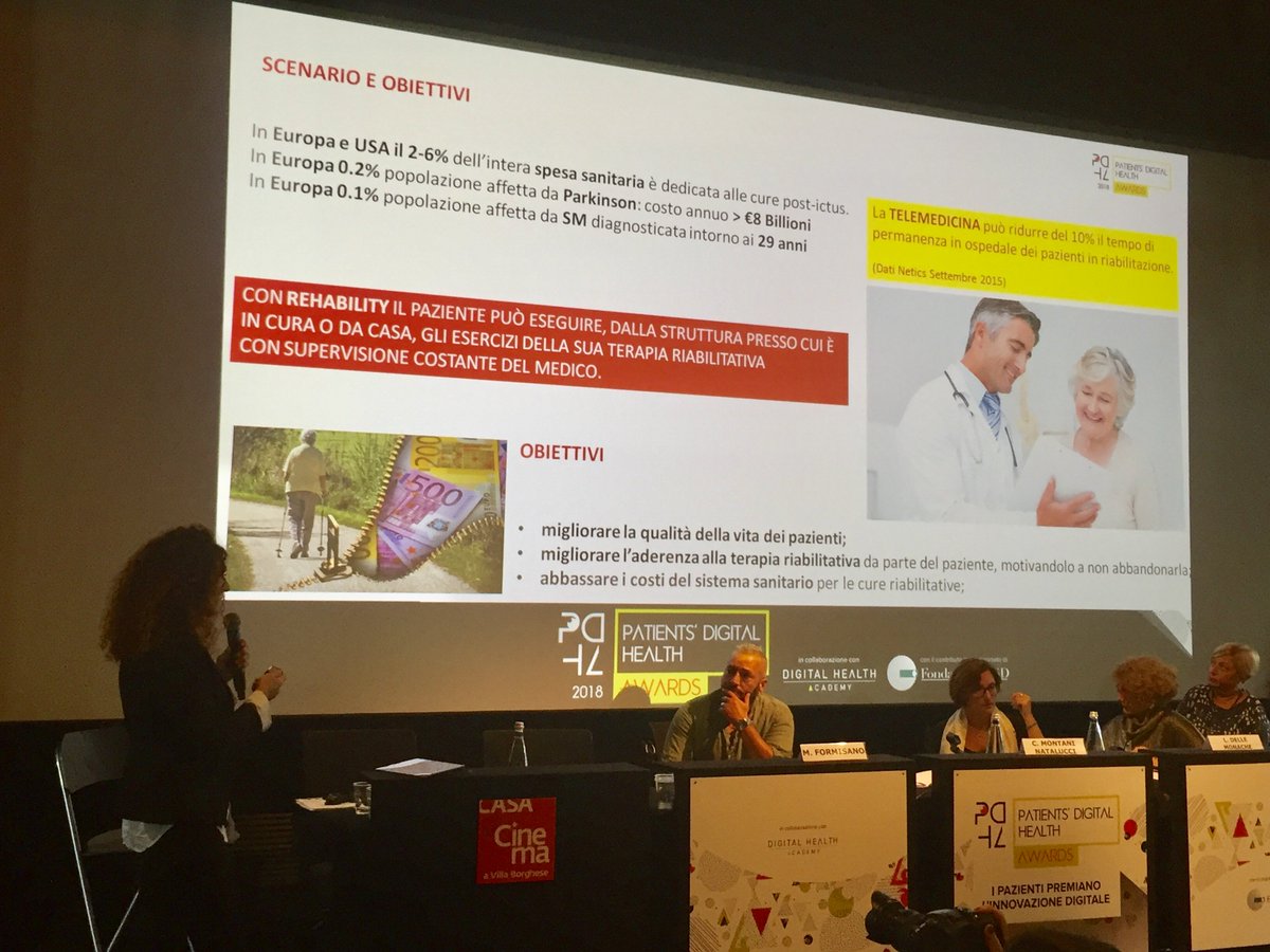 msdsalute's tweet photo. Il gioco come terapia nel progetto @REHABILITY_ME di @imaginary_italy, secondo classificato al #PDHA18: una suite di #seriousgames per la teleriabitazione fisica e cognitiva di #pazienti neurologici #PDHA18 #DigitalHealth https://t.co/5RXKKlgJwB