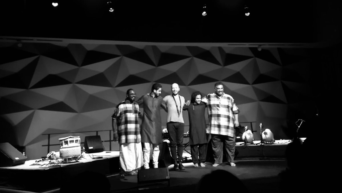 ghatamudupa's tweet photo. Pics from our Wroclaw concert. Next concert tomorrow at @Bimhuis Amsterdam.
#India #Poland #saagara #ghatam #ghatamudupa #Jazz #ClassicalMusic #IndoJazz #electronicmusic #violin #clarinet #khanjira #tavil #konnakol #morsing #Saagara2018EuropeTour #HarmanPro #akgc411 #akgc414 https://t.co/yGNrKkx53G