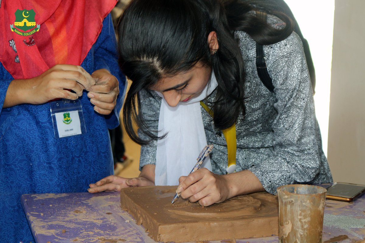 namalglobal's tweet photo. 2nd day of Orientation: Clay Art event took place at the D area in #Namal where students were provided clay dough to carry out work of art. Students remained busy for couple of hours and came up with excellent models of #College and other prestigious buildings of Pakistan. https://t.co/qsfh0LrNpy