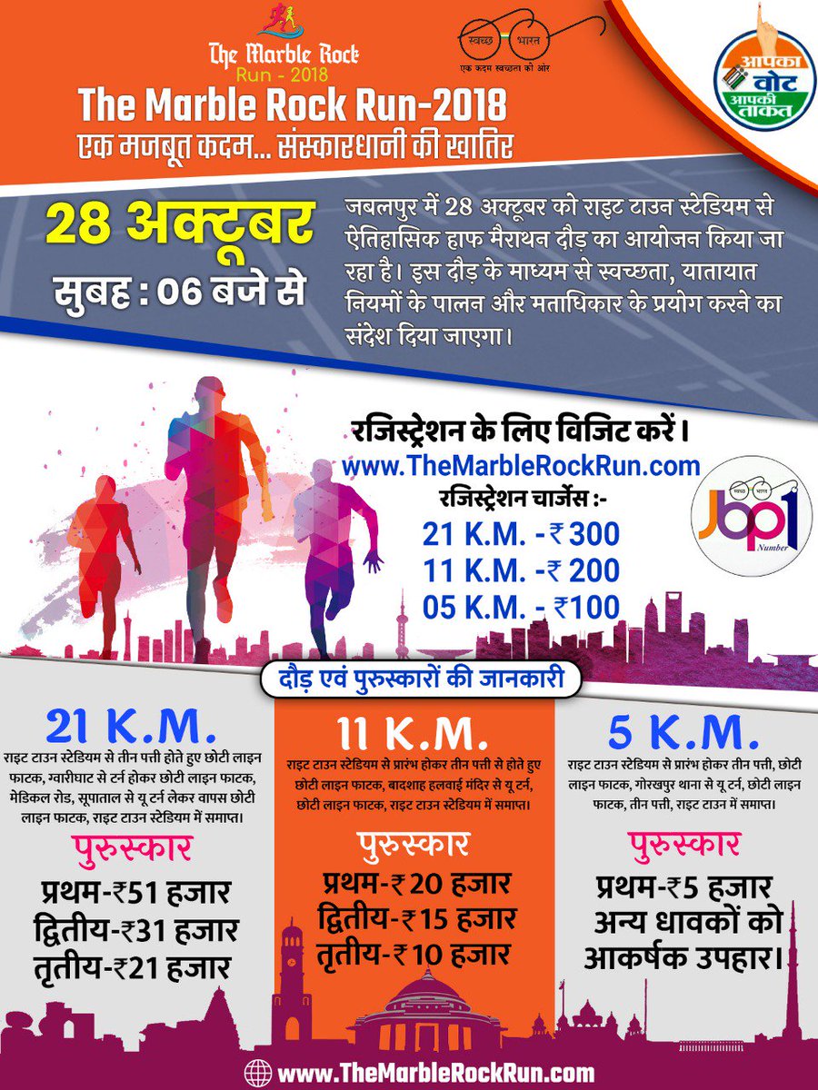 #votetorun, #halfmarathonjabalpur,