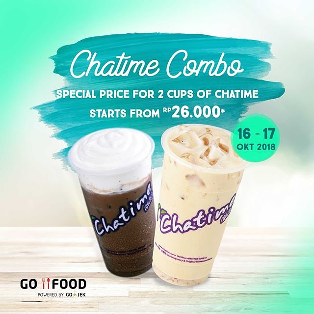diskonidcom's tweet photo. Chatime Special Combo GO-FOOD 2 minuman mulai dari 26.000 Info Lengkap: https://t.co/OxJsxQ6gCb
.
#chatime #gofood #diskon #infodiskon #AntarkanKebaikan #infopromo #promo #DukungFasilitasDisabilitas https://t.co/90vrUYm6l1