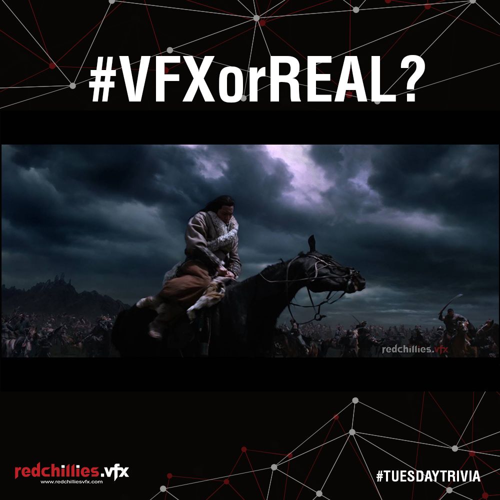 vfx_redchillies's tweet photo. #tuesdaytrivia with #redchilliesvfx Is this #VFXorReal from the movie #genghiskhan #triviawithrcvfx https://t.co/SOWgAwP2h1