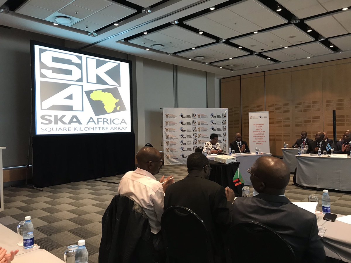 Dsttviljoen's tweet photo. #SKAAVN5, Ministerial meeting underway in CT hosted by @dstgovza @mmKubayiNgubane. The SKA partners include Botswana, Ghana, Kenya, Madagascar, Mauritius, Namibia and Zambia. https://t.co/cQaLeemlul