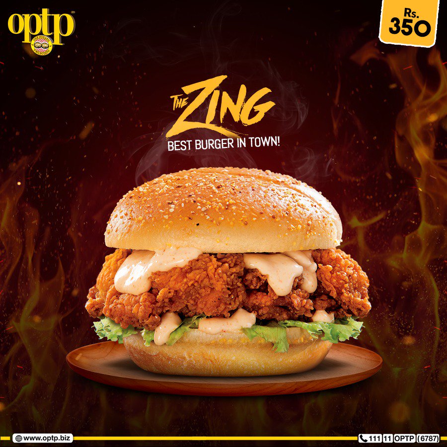 optp_fries's tweet photo. The best burger in town is gonna blow your mind with spices so fine!

#OPTP #DifferentIsGood #TheZing #HotCrispyChickenBurger https://t.co/Jik0K99sX8