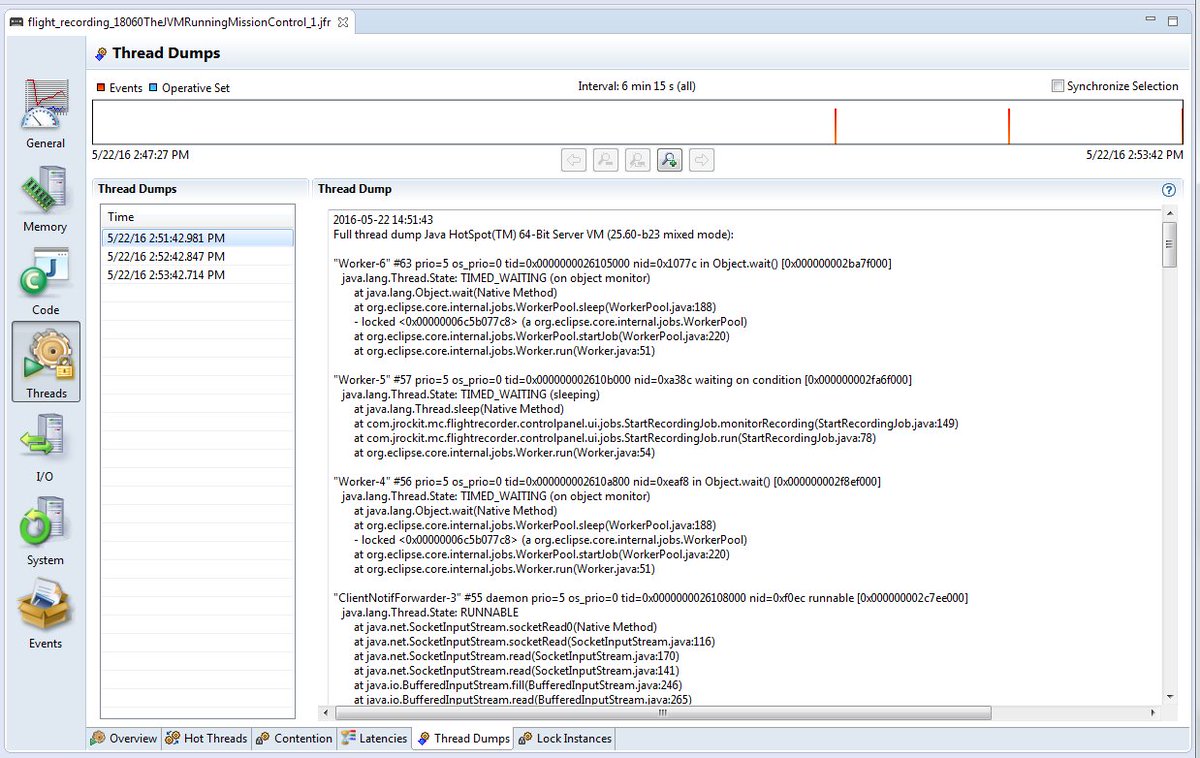 ycrash_rca's tweet image. Great online thread dump analysis tools such as fastthread.io, can analyse and spot problems such as CPU spikes, deadlocks, poor response times and other system problems.see the captured thread dumps in the JMC. ow.ly/kDSZ30mdDz6
#JavaMissionControl #Threaddumps
