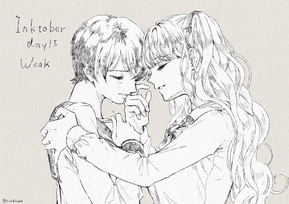 言わなくても解ってる女の子同士 #Inktober2018 #inktober 