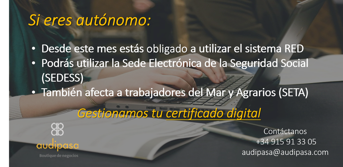 #Autonomo, gestionamos tu certificado digital. Contáctanos: audipasa.com
.
.
#asesor #accounting #startup #emprendedores #entrepreneur #business #emprendiendo #smallbusiness #marketing #fiscal #SeguridadSocial #Hacienda #impuestos #negociopropio #negocios #certificado