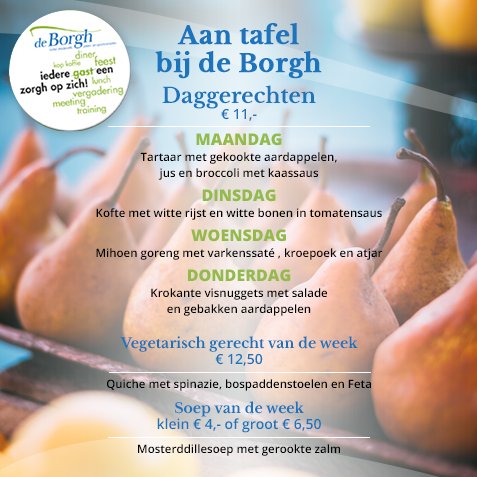 deBorgh's tweet photo. Ook deze week schuif je weer aan bij de Borgh voor de lekkerste #gerechten! Wie neem jij mee? 🍽 #aantafel #zevenbergen https://t.co/M1JqydaOij