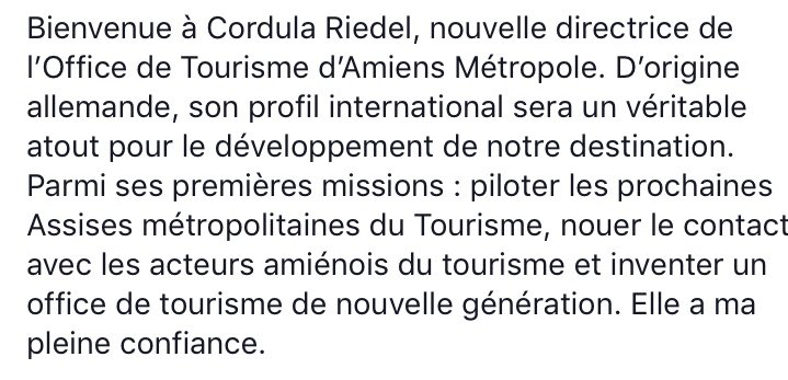Bienvenue à Cordula Riedel, nouvelle directrice de l’Office de Tourisme d’Amiens Métropole. 
#amiens 
#tourisme