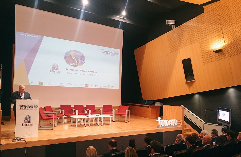 CES_Sevilla's tweet photo. Manuel Barea, presidente de @FEICASE y fundador de #BareaGrupo, inaugura el II #CongresoFeicase con el lema es "La experiencia de cliente, una oportunidad para crecer" https://t.co/kqmqOu7RlG