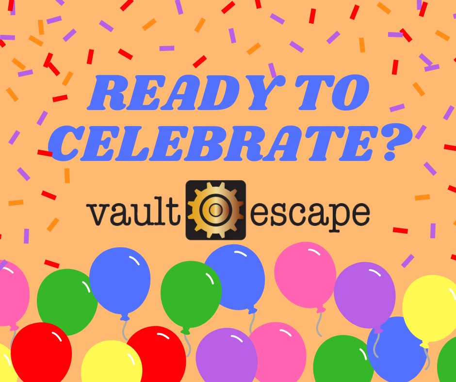 VaultEscape's tweet photo. Are you looking for the perfect location to host your next celebration? Look no further, because Vault Escape has you covered! Whether you are celebrating child's birthday with our dedicated kid's game, or looking for adult fun, we have the experience for you! #birthdayparty https://t.co/cSVktLEecv