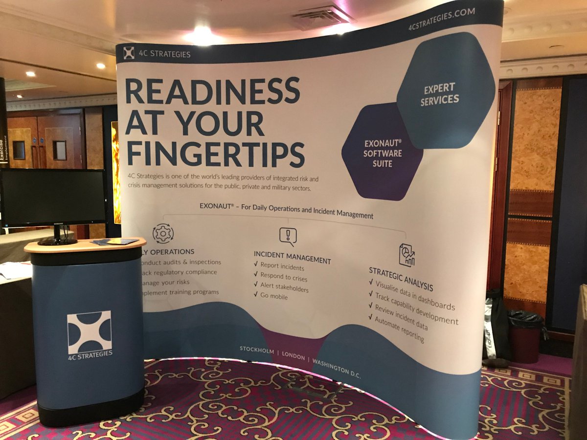 4C_Strategies's tweet image. 4C Strategies will be showcasing our #Exonaut #Incident and #Crisis Management software for the aviation and hotel industry at @CrisisConf on Oct 16-17. Come by our stand at the Grange Hotel in London to see live demos and our integrated approach to #readiness. #crisisconf2018