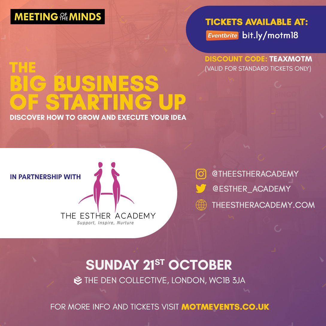 ItsAMOTM's tweet photo. Proud to have @esther_academy as one of our sponsors.

57% of our speakers are women at this event and we recognise we need more of them in leadership roles to reflect the intersectionality of society

Grab a a ticket if you haven't got one https://t.co/oVExJw35HV https://t.co/w9wzZXOici