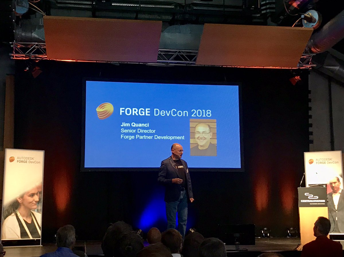 Lijbers's tweet photo. Great start of @Autodesk #ForgeDevCon Europe 2018 in Darmstadt. A very warm welcome by Jim Quanci and the team, followed by Nicolas Mangon explaining the Autodesk vision. Up now is BAM together with Cadac from NL talking about Modular Construction... https://t.co/cnQMkxoj0T