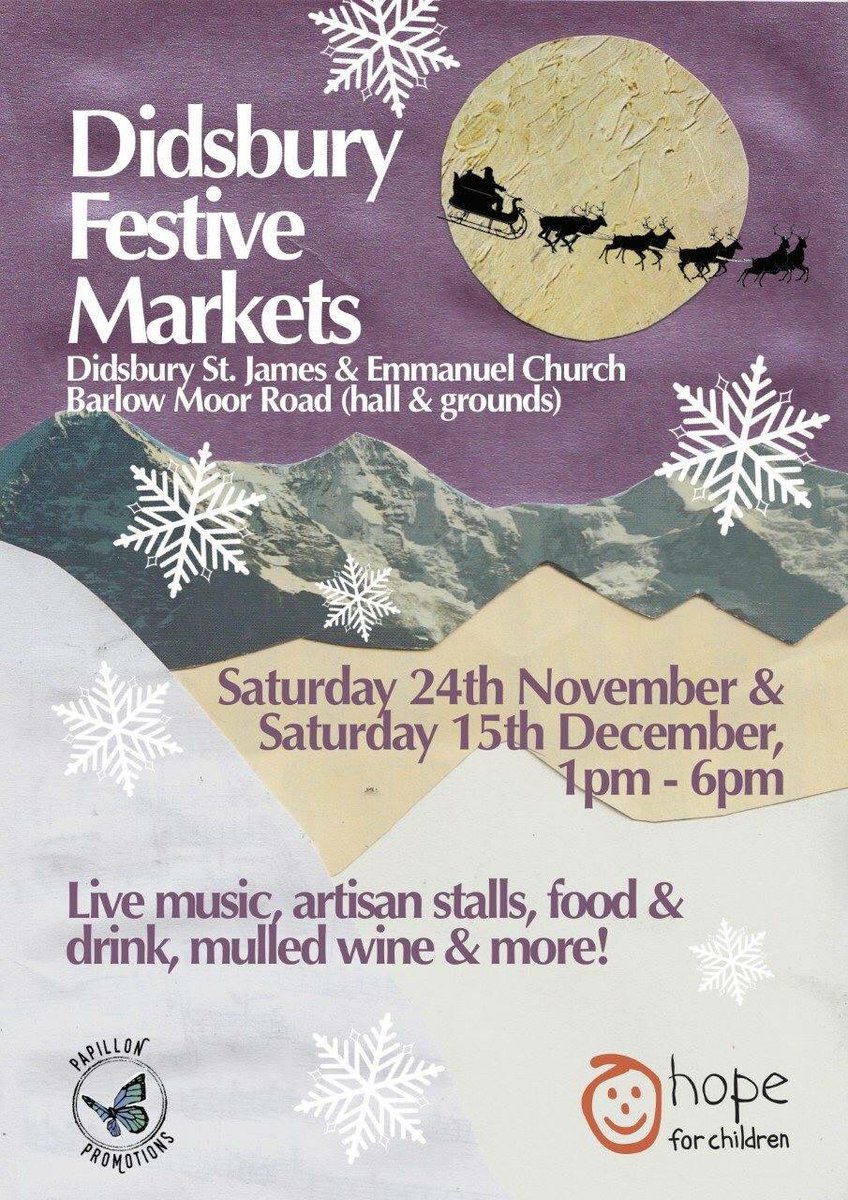 Yes, it’s still October but we’re merrily planning for #christmas ! #didsbury Christmas markets take place at Emmanuel Church Sat 24th Nov &amp; Sat 15th Dec <a href="/Papillon170/">Matt Papillon</a> <a href="/ArtOfTeaUK/">The Art of Tea</a> <a href="/Hopeforchildren/">Hope for Children</a>