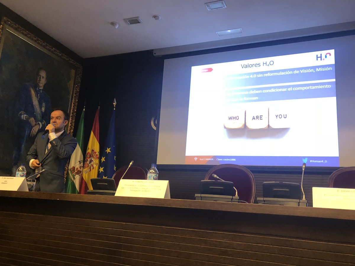 "Los valores constituyen el modelo de comportamiento de las personas que integran una organización" David López, Organization and Innovation Manager de Sisteplant en el encuentro #human4_0 en <a href="/camaradesevilla/">Cámara de Comercio de Sevilla</a>