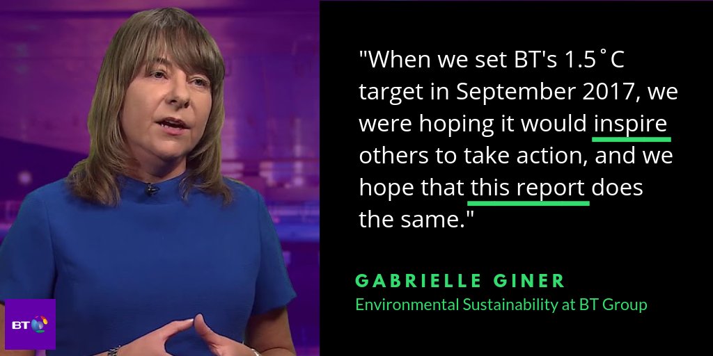 CDP's tweet photo. The #IPCC48 report shows a 1.5°C pathway is possible, necessary and urgent. @gabrielle_giner hopes @BTGroup’s commitment to 1.5°C will inspire others to do the same. #1o5C #SR15 https://t.co/0KyNVT77jG