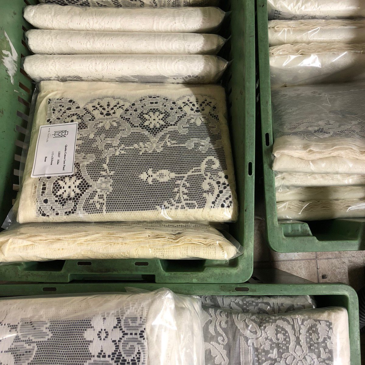 mybtextiles1900's tweet image. Finished lace window panels awaiting placing on our stock room shelves. 
We keep stock of window panels, table covers, baby blankets and wallpaper &amp;amp; hold stock for all fabric collections So delivery is always speedy!
#stock #cutlength #windowpanels #lacecurtains #sheers #lace