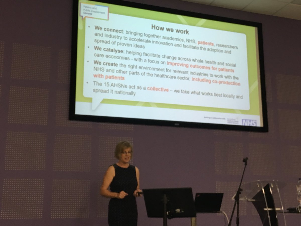 Healthinn_em's tweet photo. EMAHSN independent director Janet Worrell talks about how #AHSNs work locally & nationally to help create conditions for patient co-production of health innovation and transformation #InvolveNorthants #NHCP #PPI #PPIInvolve @AHSNNetwork https://t.co/7Xb4ZCyMbz