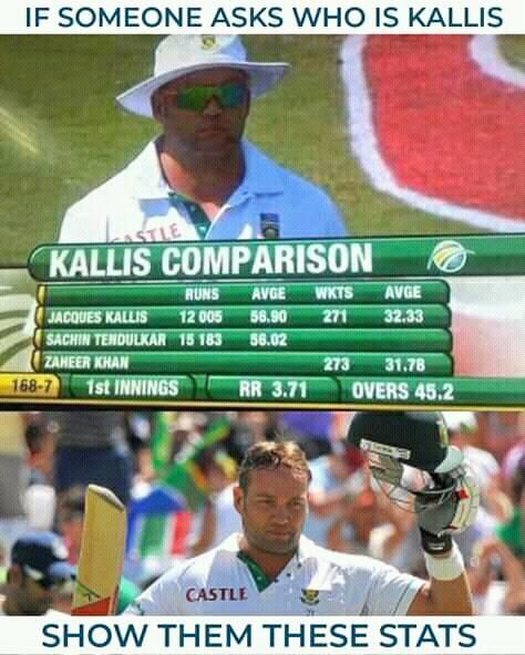 Stats don\t lie. Legend Jacques Kallis. Happy Birthday King Kallis! 
