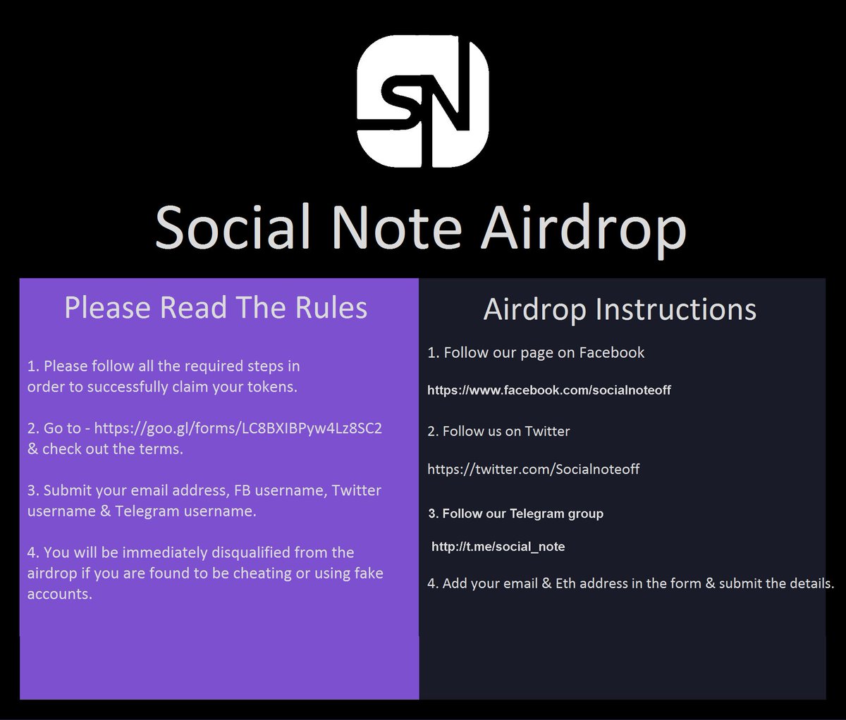 Socialnoteoff's tweet image. 😎😎Social Note first airdrop begins now - Check out the details here:😎😎
bitcointalk.org/index.php?topi…
#crypto #cryptocurrency #socialnote #airdrop #blockchain