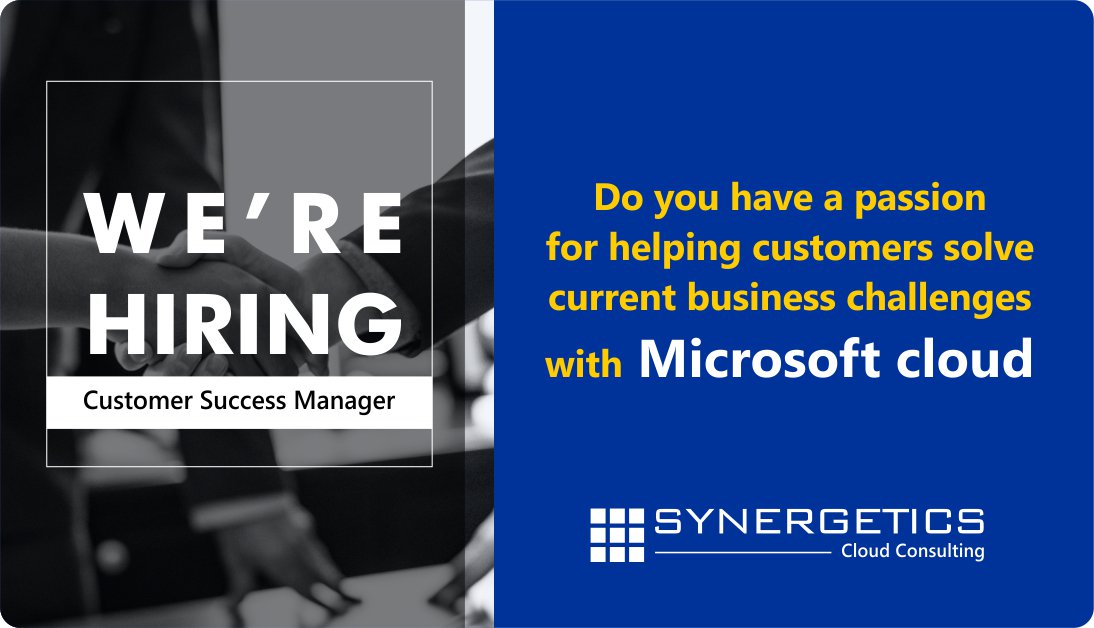 synergetics1's tweet image. Do you have a passion for helping Customers solve current business Challenges with Microsoft Cloud?Apply Now at recruitment@synergetics-india.com
#CloudSolutionArchitect #SolutionLead #InfrastructureSpecialist #MicrosoftAzure #InfrastructureServices #IaaS #PaSS #PowerShell #Cloud