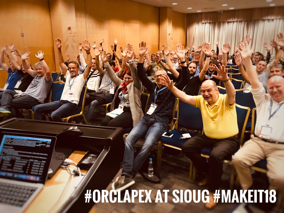 The always vibrant and enthusiastic #orclapex community is rocking @sioug_si #makeitconf18 in Portorož, Slovenia.