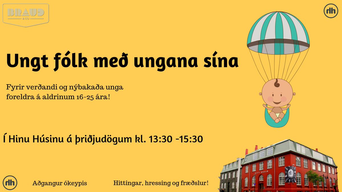 Við minnum á hittingana okkar fyrir unga og verðandi foreldra á þriðjudögum frá kl 13:30.
Kaffi, skvísur og bakkelsi frá Brauð&amp;co á boðstólnum. 
Hlökkum til að sjá ykkur og minnum á FB hópinn: 
facebook.com/groups/2688838…