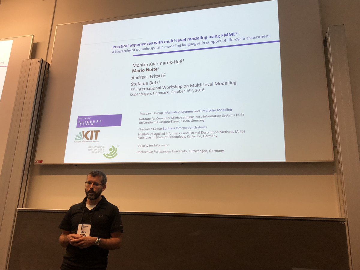 adrianrutle's tweet image. Mario Nolte presenting Practical Experiences with Multi-Level Modeling using FMMLx #multi2018 @models2018