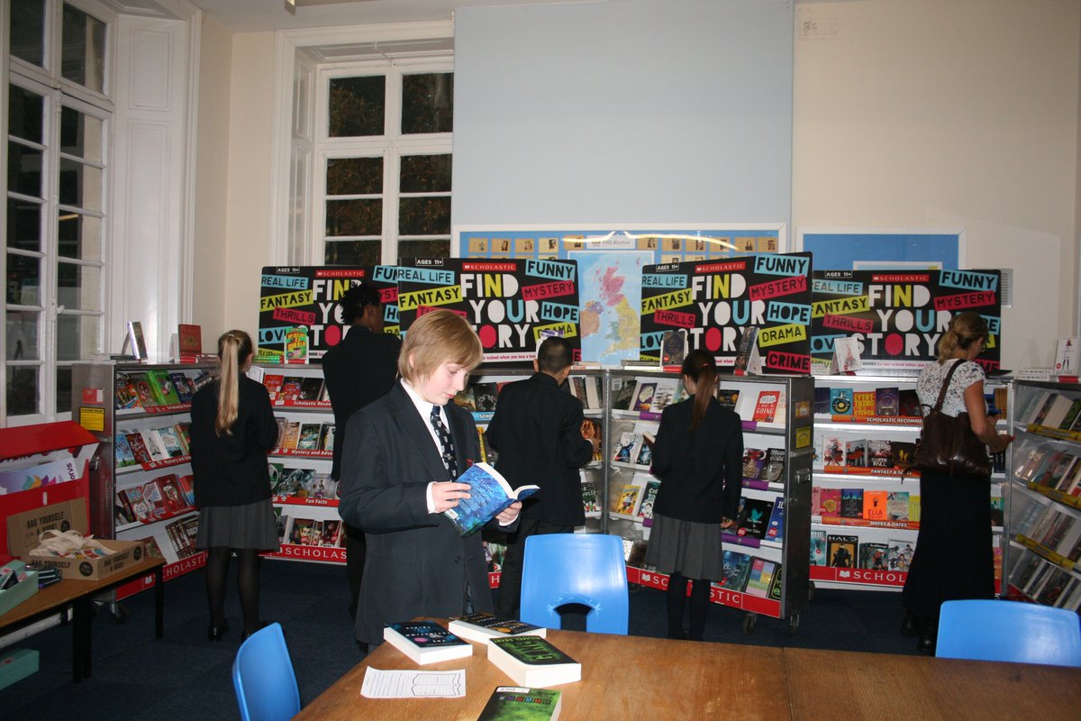 Year 7 enjoying the opportunity to discuss books and reading at our <a href="/scholasticuk/">Scholastic UK</a> book fair.  Open for business in the school library every day this week, before and after school.