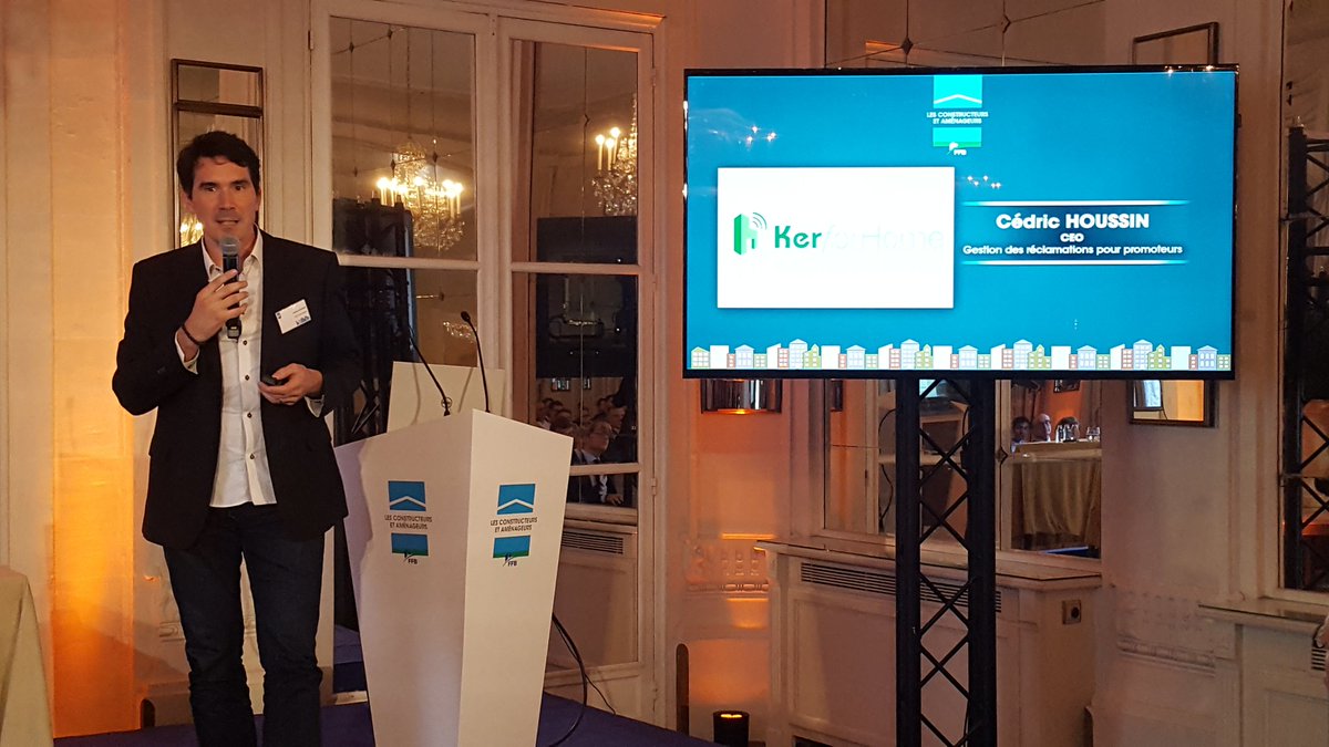 HabitatFFB's tweet photo. Dernière start-up @KerForHome Cédric Houssin : plateforme avec toutes les parties prenantes, gestion des réserves, affectation des tâches aux entreprises et suivi par les clients = 50 % de délais gagn��s https://t.co/2xC2wynIgX
