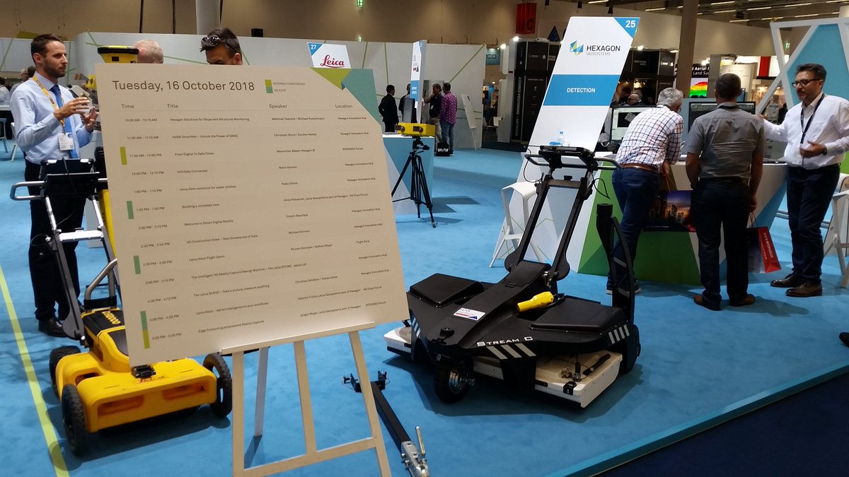 IDS_GeoRadar's tweet image. The @InsideIntergeo is on! Come visit @HexagonGeo and @IDS_GeoRadar  Meet us at Hall 12.1, Booth D.023. We are showcasing the compact Stream C for #utilitymapping C-thrue #concretescanner,  IBIS FM for #slopemonitoring and the newest of our #interferometers, the Hydra G.