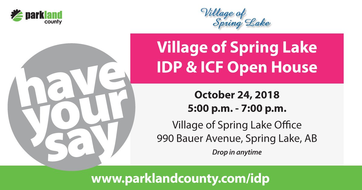 ParklandCounty's tweet photo. If you live within 800 metres from the Village of Spring Lake and Parkland County boundaries, come have your say! For more info: https://t.co/IrR2KPyEaB https://t.co/caAtjWav6S https://t.co/ynx2XLOejT