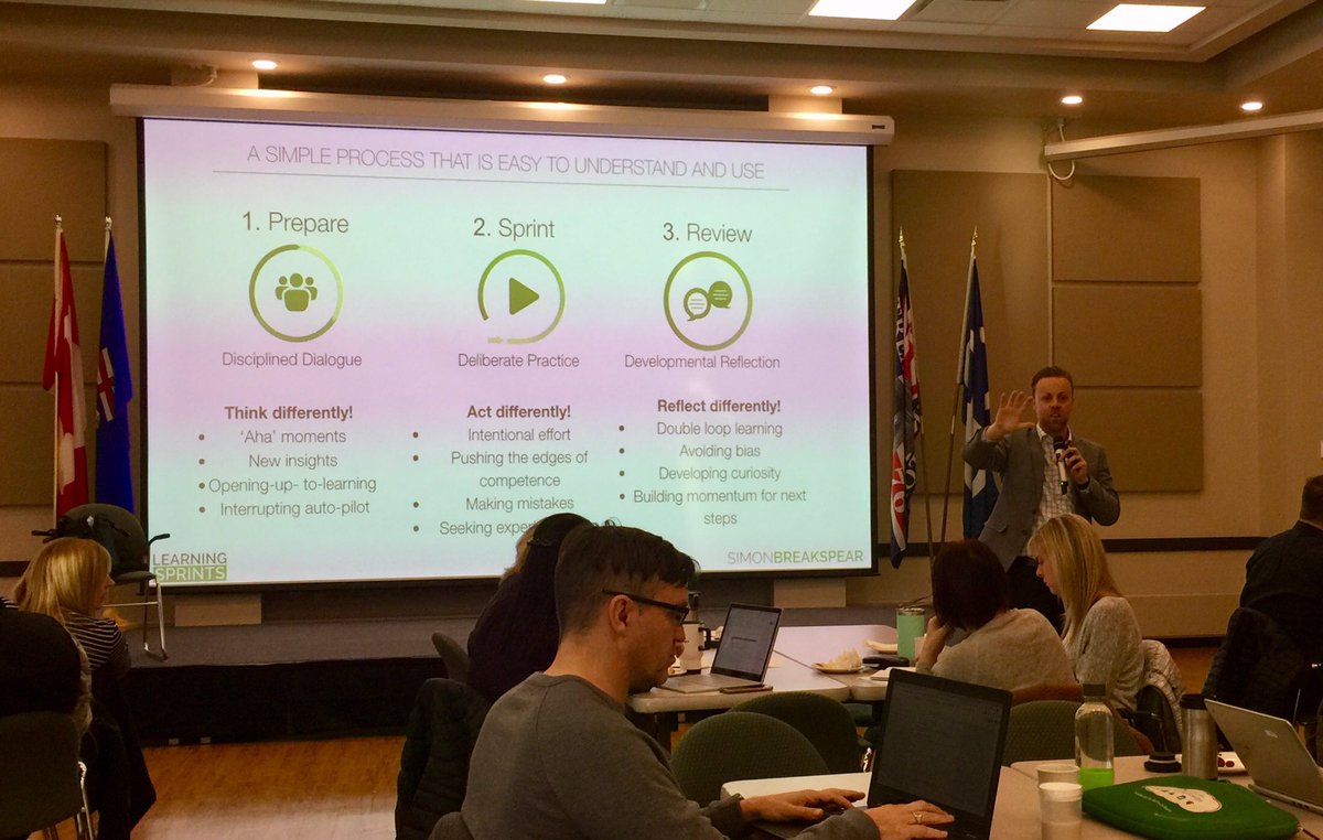 coreyhaley's tweet image. Day 2 of the @albertateachers #ataagile #learningsprint training. Using Learning Sprints to think, act, and reflect differently. @SimonBreakspear @learningsprint