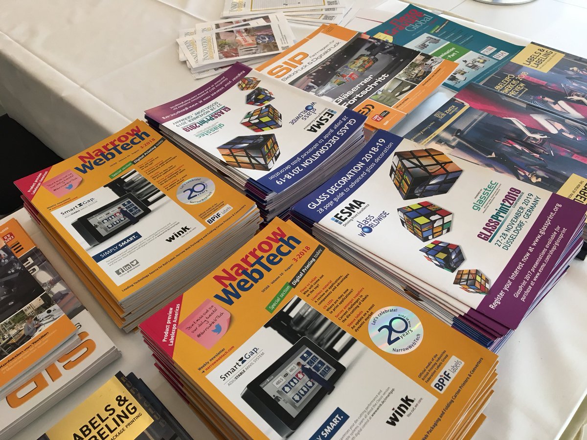NarrowWebTech's tweet image. Feel free to grab the latest issue of our magazine right at the entrance at #TheIJC @ESMA_Print #NarrowWebTech #inkjet #PRINTING #labelprinting