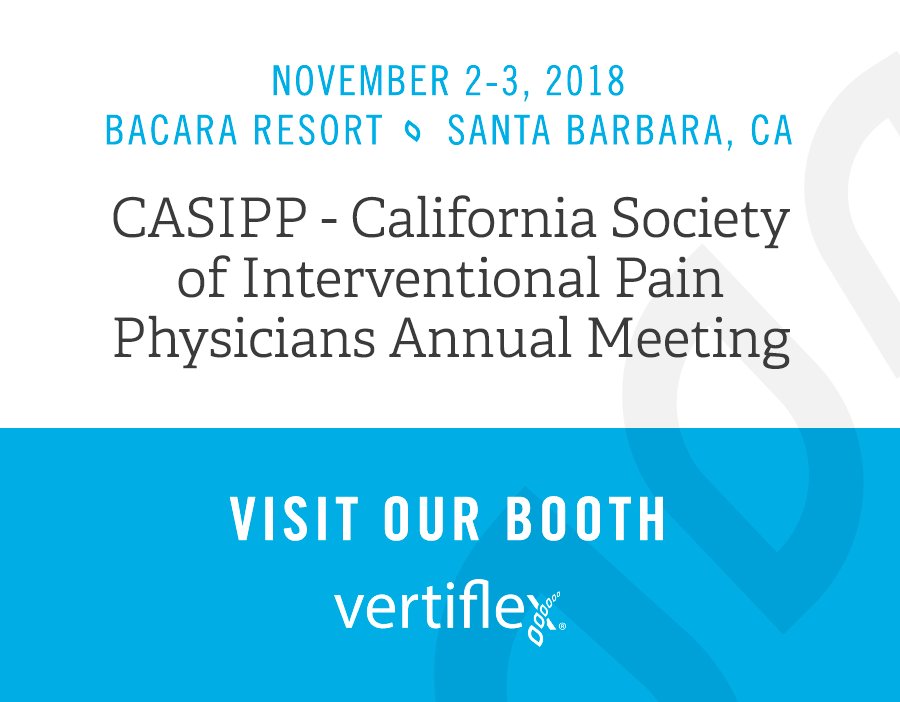 vertiflexinc's tweet photo. Vertiflex will be exhibiting at the CASIPP Annual Conference on November 2-3 in Santa Barbara, CA. Don't miss Friday night's opening reception in Ballroom A&amp;B from 6:30pm - 7:30pm. #CASIPP #LSS #Superion #CASIPPSponsor #Vertiflex https://t.co/XVfONce0gr