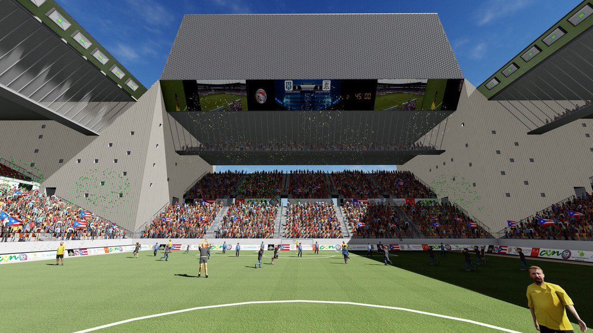 Ibrahim_Reyes_'s tweet photo. @carlosroman24RT @FutbolPR La @PRSLProSoccer retuvo a Pesquera y Asociados (Madrid) para diseñar nuestros estadios.  Esta es la rendición de uno de nuestros estadios.  La construcción comienza en 2019, y si, vamos RUMBO AL MUNDIAL 2026.  Gracias y Adelante! https://t.co/fxZ4NSE5qS