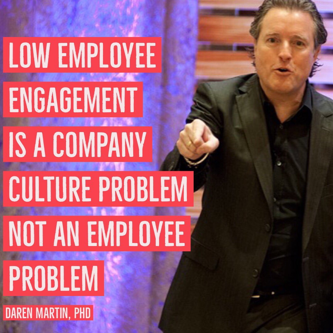 Low Employee Engagement is a Company Culture problem not an Employee problem. The average engagement rate at a typical company is 29%. That either means that 71% of the workforce sucks OR whatever is going on at the company is NOT engaging.#companyculture #corporateculture