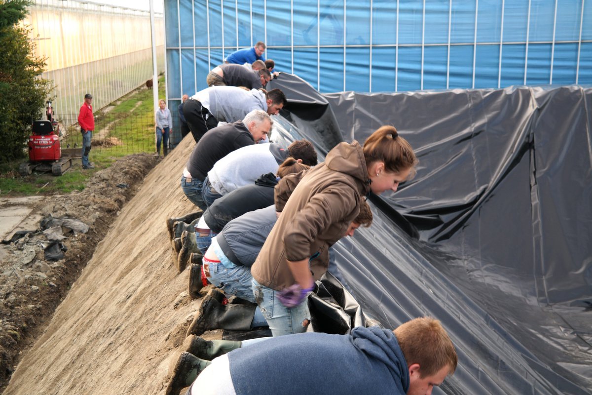 DoubleCheckLily's tweet image. Wat was het een klus: een nieuw bassin. Maar vele handen maakten licht werk. Dank voor alle hulp! Onze watervoorraad ligt er de komende jaren weer fris bij #water @Lelieteelt