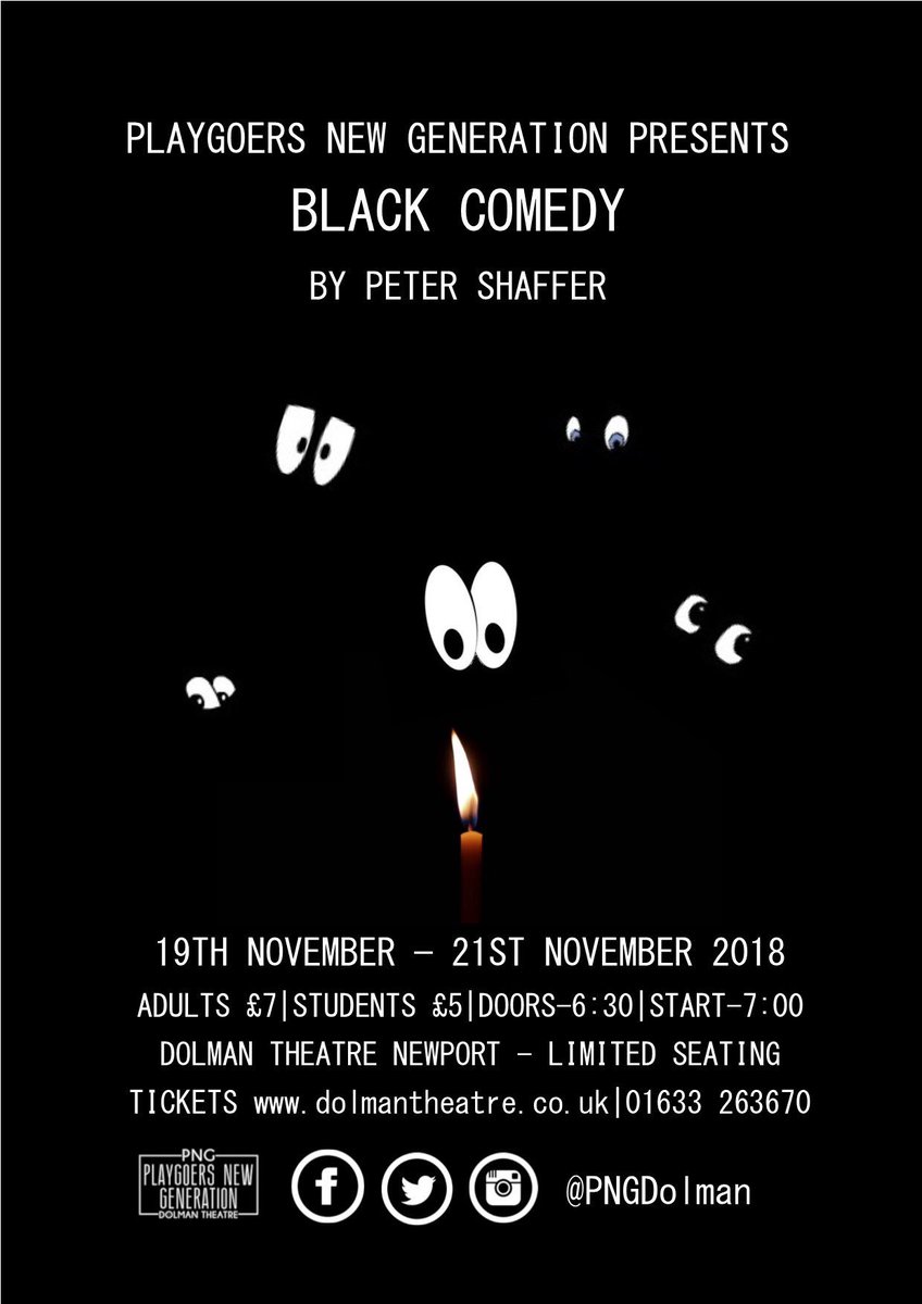 PNGDolman's tweet photo. PNG presents Black Comedy
Tickets available - https://t.co/JYUjPDYjez https://t.co/2ZVfbOtVCc