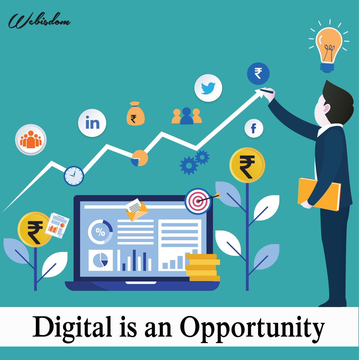 Webisdom's tweet image. To establish a business you need a chance; and to nurture it, you need an Opportunity. Today Digital Marketing is that one opportunity that can help you grow your business to a zenith you have never imagined.

#DigitalMarketing #SEO #SEM #ContentMarketiing
