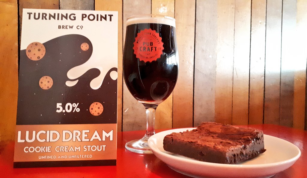ArcadiaLeeds's tweet photo. A lovely pairing today from @TurningPointbco with a @brownnblond brownie 🍪🍫🍪🍫
#stoutsandbrownies #cookiecream #stout #brownie #nutella #luciddream #headingley https://t.co/RDrEReSvpf