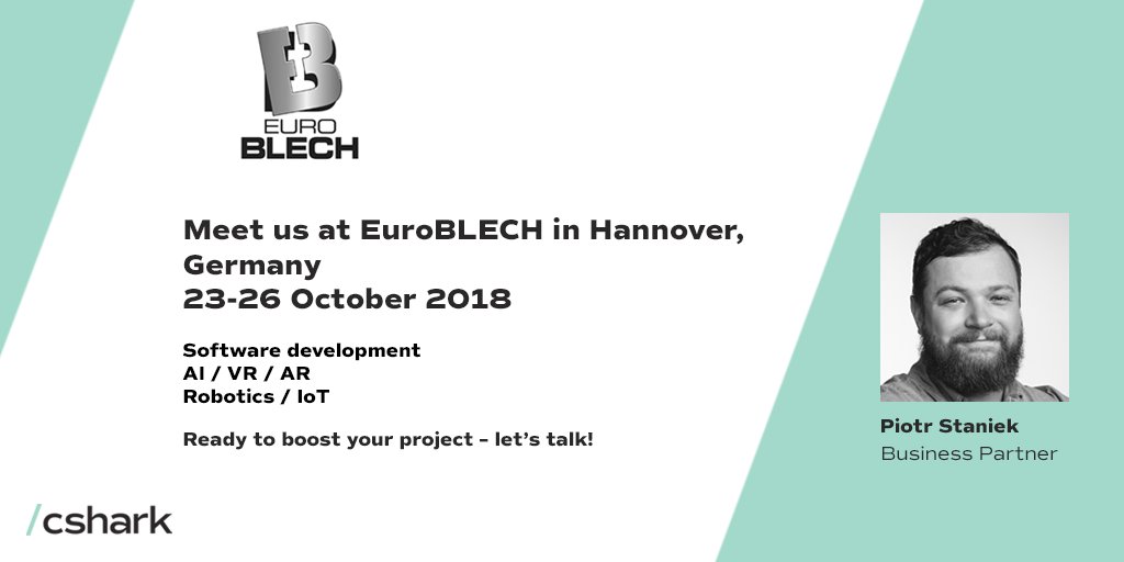 csharkpl's tweet image. New technologies - a must have in the industrial sector. Meet with Piotr linkedin.com/in/piotr-stani… @EuroBLECH_en and find out how you can innovate your business.
 lnkd.in/eJXVsHc  #euroblech #euroblech2018 #sheetmetal  #expectmore #AI #VR #robotics #IoT