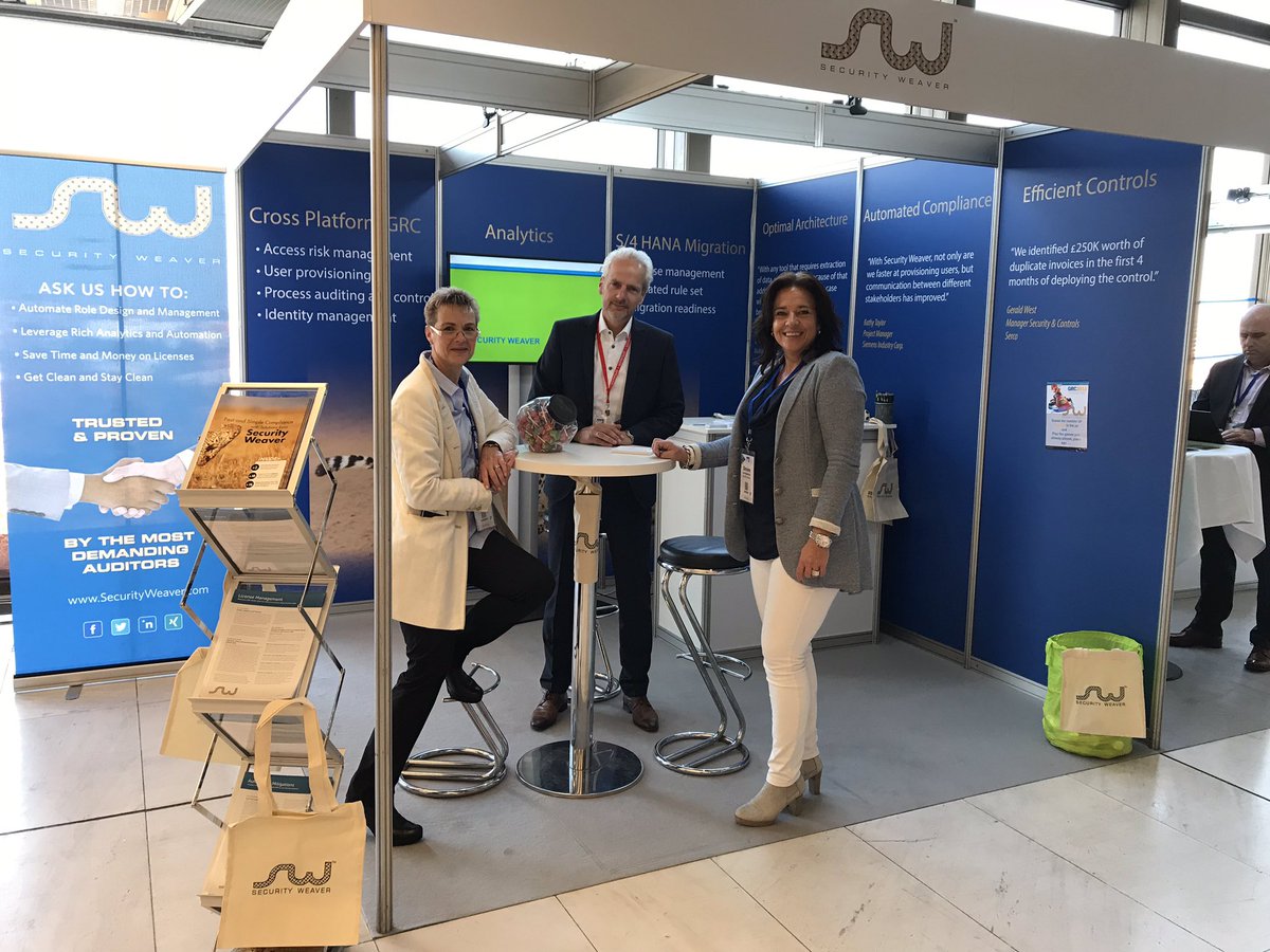 SvKSalesandmore's tweet photo. Come and visit us at booth 220 at #GRC2018 to understand how we can help you being compliant within SAP. https://t.co/arz1pIA8wl
