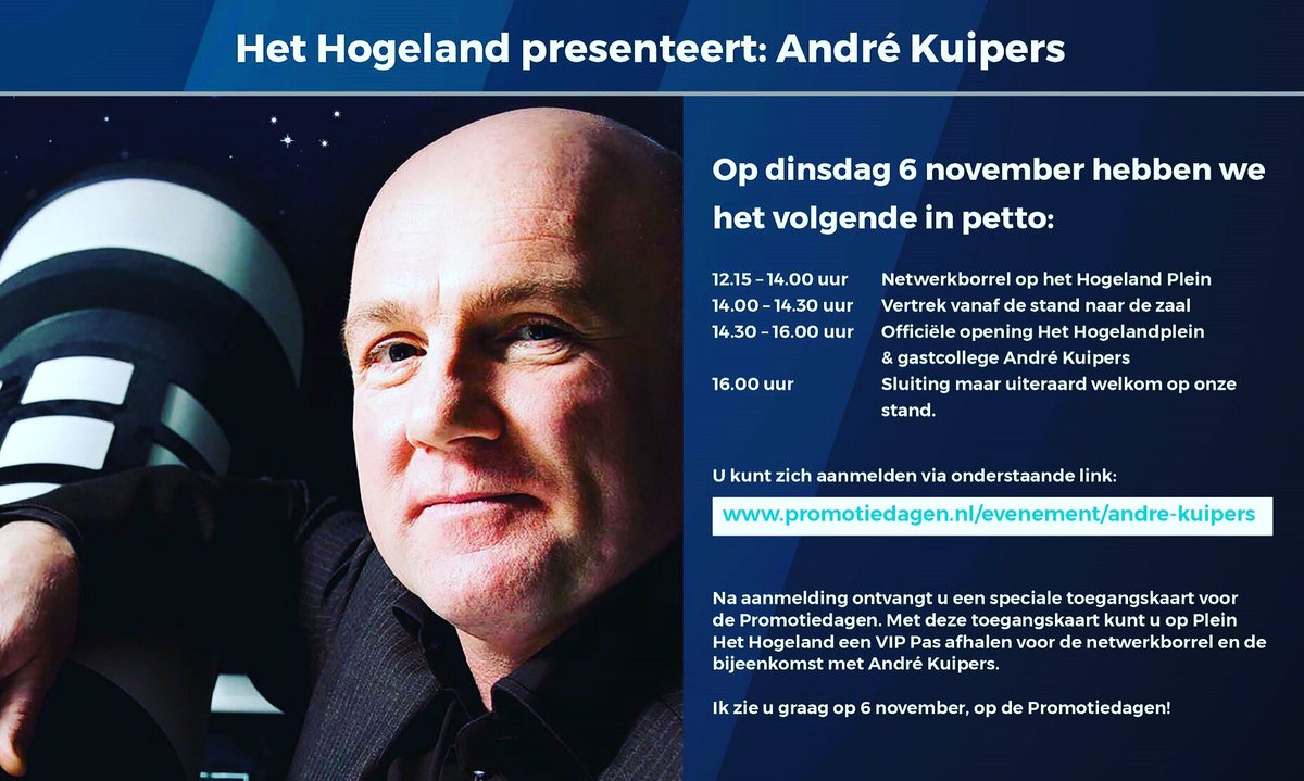 Ondernemend Noord Nederland... je kunt je nú aanmelden! #gastcollege André Kuipers #promotiedagen #groningen #6november
 
promotiedagen.nl/evenement/andr…