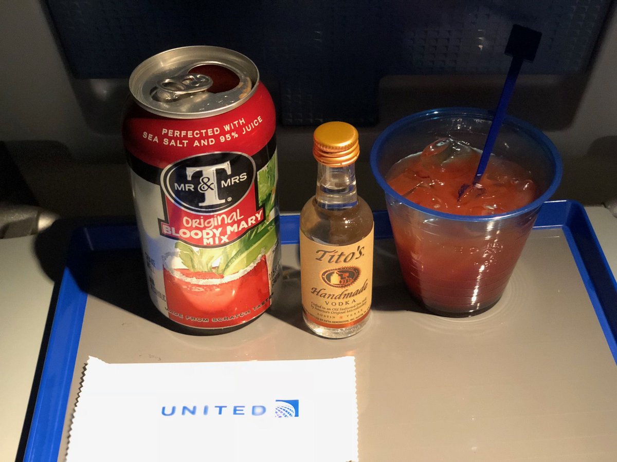 titosintl's tweet image. Enjoying the perfect serve on a flight to Guam. Thank you @United! #inflightservice #BloodyMary