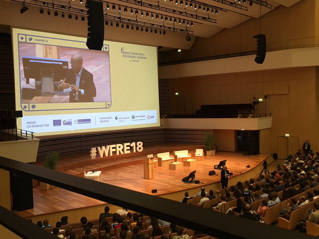 BuggingDenmark's tweet image. Jeremy Rifkin at World Forum for a Responsible Economy: “In the infrastructure of the 3rd economical revolution must be costumized locally” #WFRE2018 #urbanfarming