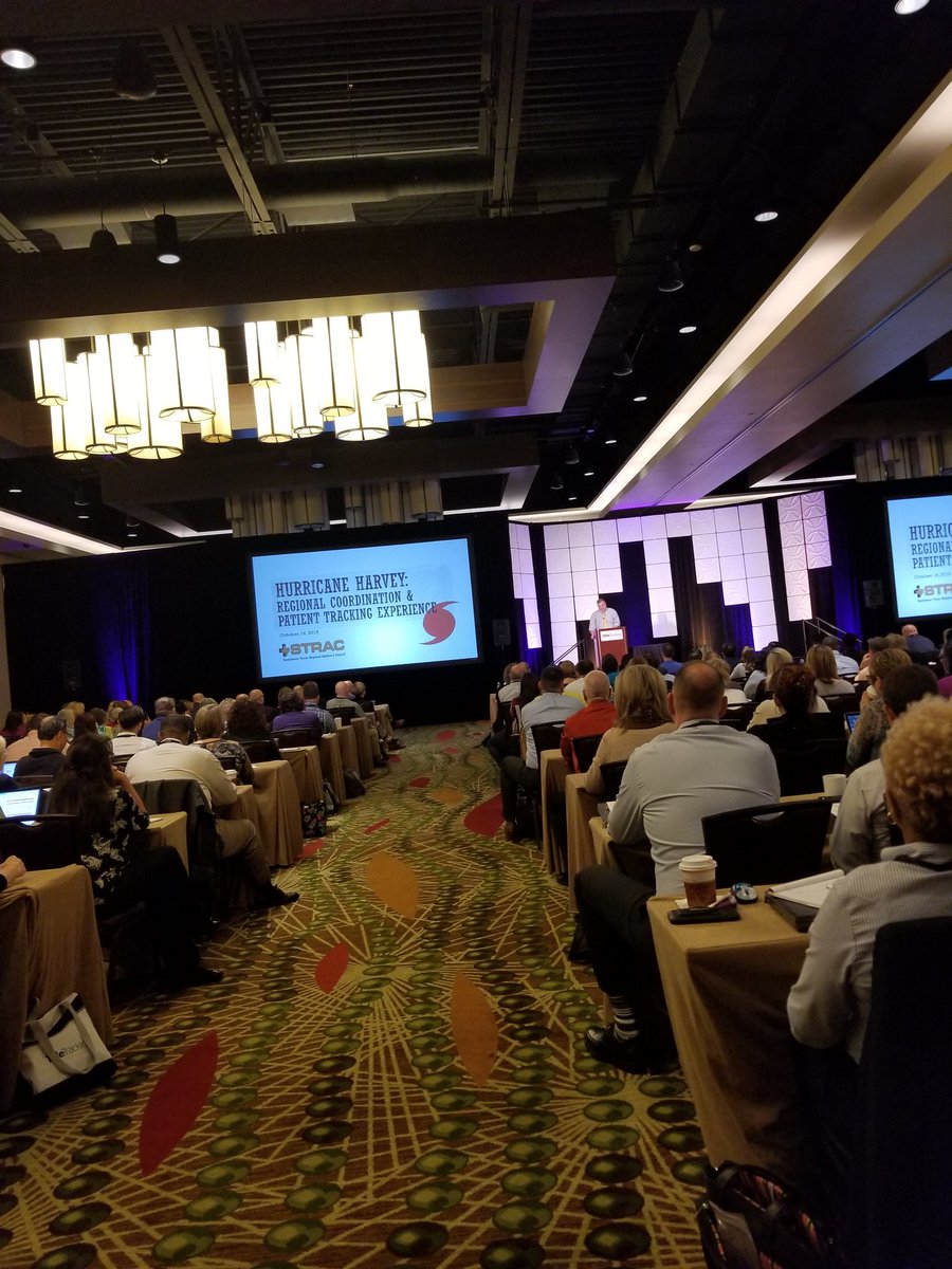 TeleTracking's tweet photo. Talking #disasterpreparedness with Eric from @STRACorg during our keynote at #TeleCon18! #NoPatientWaits https://t.co/5vJV3bKxYP