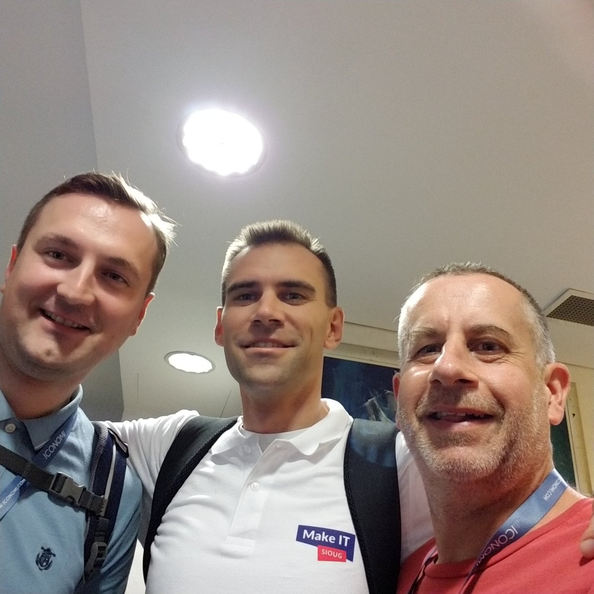 jolliffe's tweet photo. With the @Pythian boys @MarisDBA and @JureBratina at #makeitconf18 https://t.co/d2199UFHjm