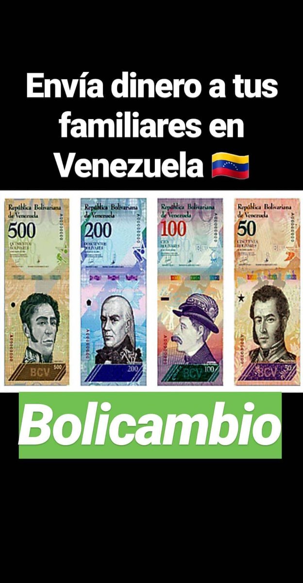 BoliCambio's tweet photo. Bolicambio enviamos remesas a Venezuela https://t.co/OVMgg4Zw9o
#venezolanos #remesas #CasaDeCambio #enviodedinero #vzla https://t.co/Qwg9xNKFEx